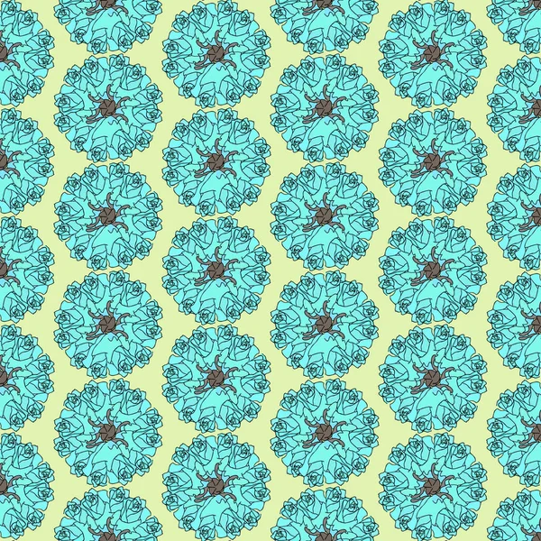 Nahtloses Muster Floraler Kreis Von Rosen Für Hintergründe Und Texturen — Stockfoto
