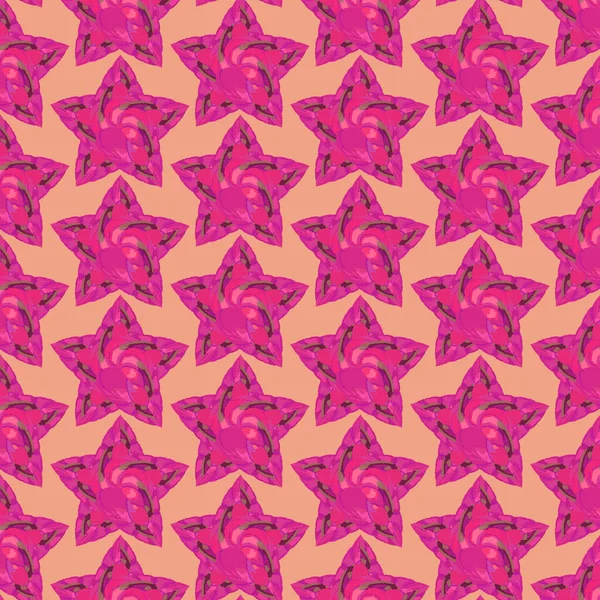Estrella Rosa Patrón Sin Costuras Abstracción Para Fondos Texturas Ilustración —  Fotos de Stock