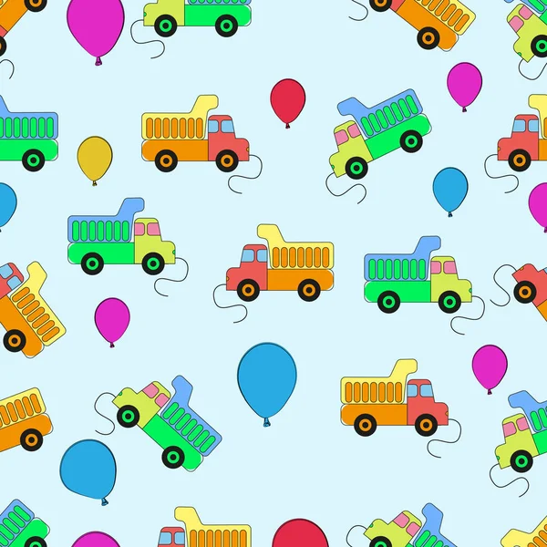 おもちゃの黄色の車 カマズ シームレスなパターン イラスト — ストック写真