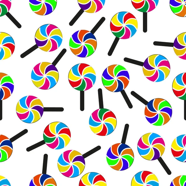 Regenboog Lolly Een Stok Patroon Voor Ontwerp Texturen Illustratie — Stockfoto