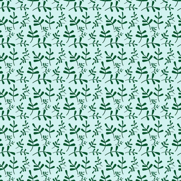 Ramoscello Verde Con Foglie Modello Senza Cuciture Sfondi Texture Illustrazione — Foto Stock