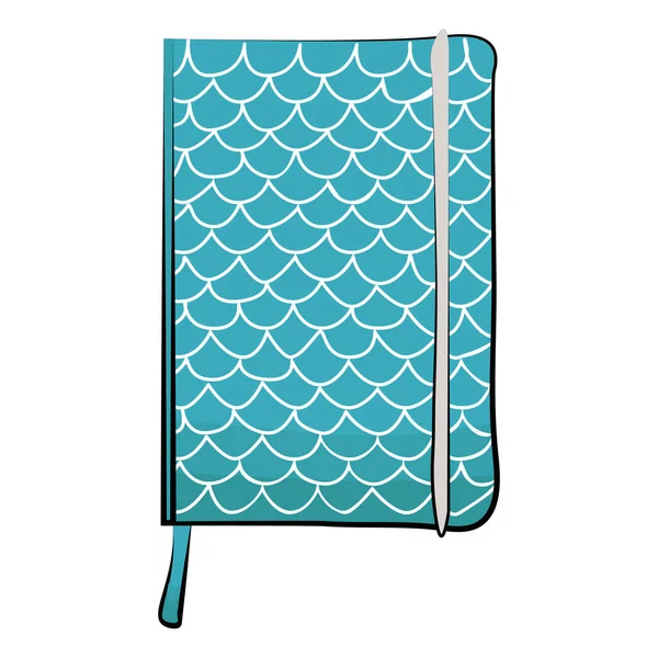 Caderno Azul Com Elementos Padrão Para Web Design Ilustração — Fotografia de Stock