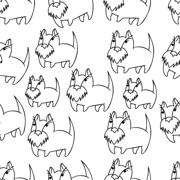 Terrier Lineares Nahtloses Muster Für Hintergründe Und Texturen Illustration — Stockfoto