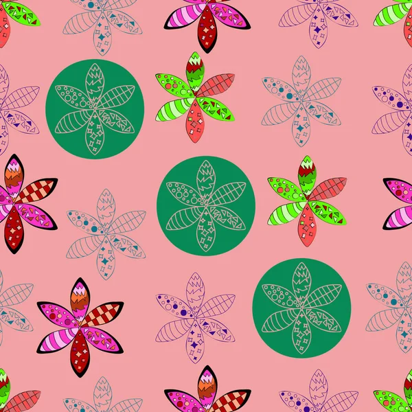 Jasné Květiny Bezproblémové Vzory Pozadí Texturu Ilustrace — Stock fotografie
