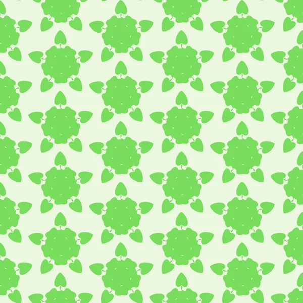 Green leaf ornament. Seamless pattern. For backgrounds and textures. Illustration.