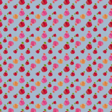 Multicolored apples, seamless pattern. For backgrounds and textures. Illustration.