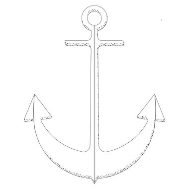 Denizci çapası, doğrusal. Simge. Görüntü.