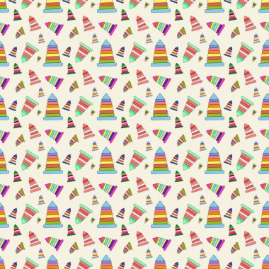 Oyuncak piramit, kusursuz desen. Geçmişi ve dokuları için. Görüntü.