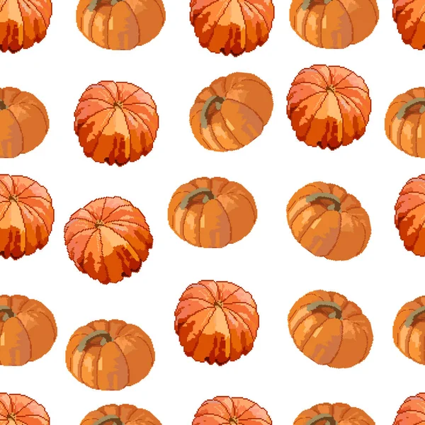 Seamless Background Pixel Pumpkins Seamless Texture Design Illustration — Stock Photo, Image
