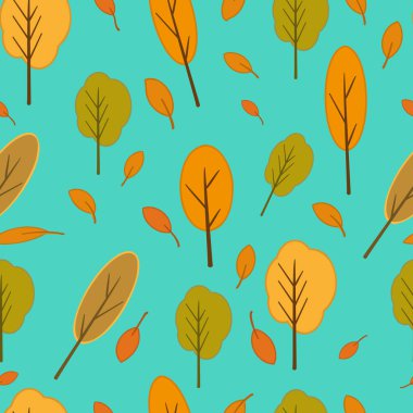 Kusursuz bir arka plan, ağaçlara düşen yapraklar. Tasarım için kusursuz dokular. Görüntü.