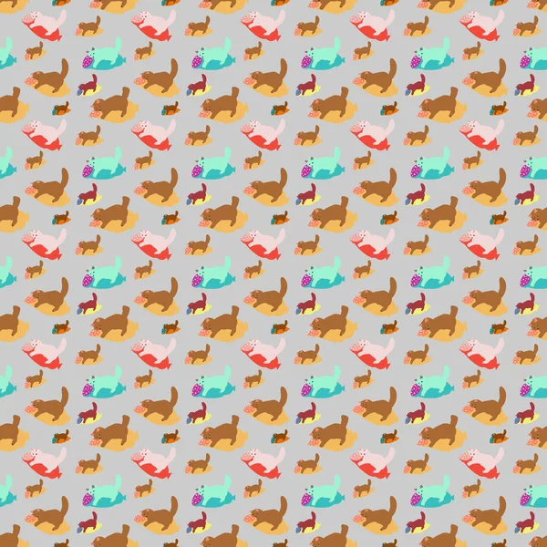 Fondo Sin Costuras Gato Salchicha Textura Para Diseño Ilustración — Foto de Stock