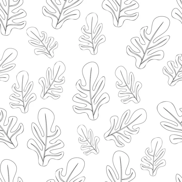 Fondo Sin Costuras Hojas Plantas Textura Para Diseño Ilustración —  Fotos de Stock