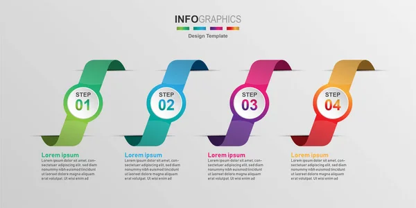 Kreative Infografik Design Vorlage Konzeptband Textboxen Mit Piktogrammen — Stockvektor