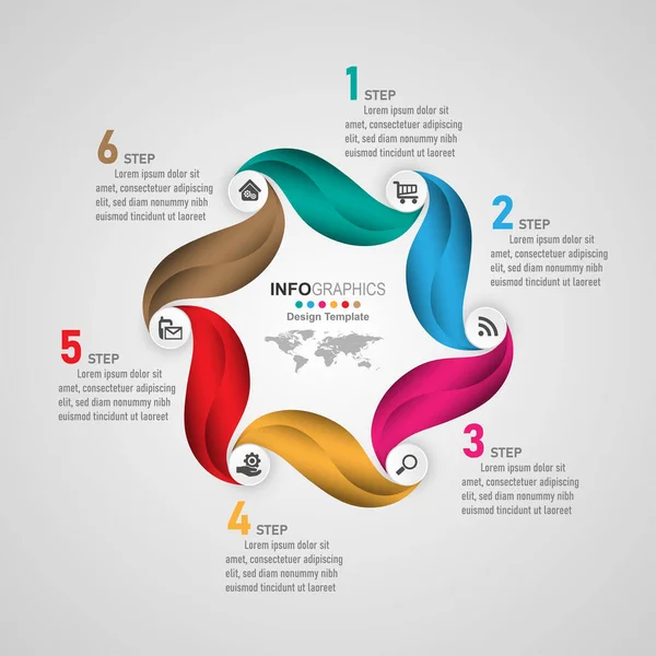 Infográficos Linha Tempo Processo Negócios Passos — Vetor de Stock