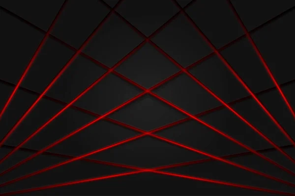 Rote Lichtlinie Schatten Dunkelgrau Hintergrund — Stockvektor
