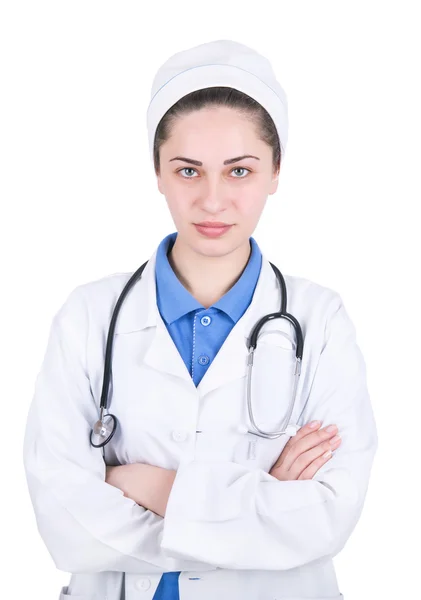 Lékař ženu stojící s překřížením rukou Stock Obrázky