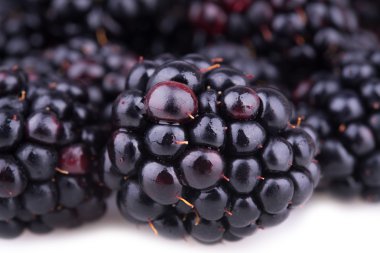 Olgun böğürtlen yakın