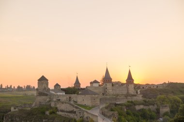 old castle and sunset