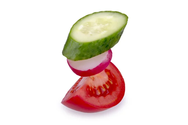 Sliced radish tomato cucumber — Stock Photo, Image