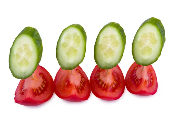 Cetriolo di pomodoro affettato — Foto Stock