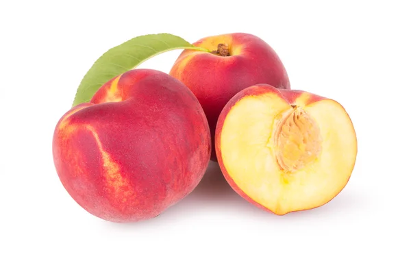 Juicy peaches with slice Stock Image