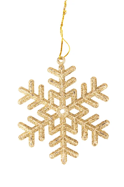 Gold Snowflake Christmas toy — Stock Photo, Image