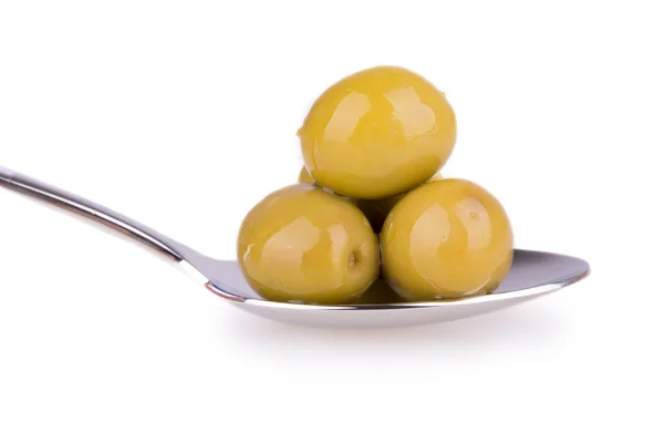 Cucchiaio con olive — Foto Stock