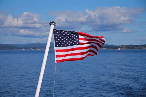 Stars Stripes Flag Ferry Canada Usa Victoria — Stock Photo, Image