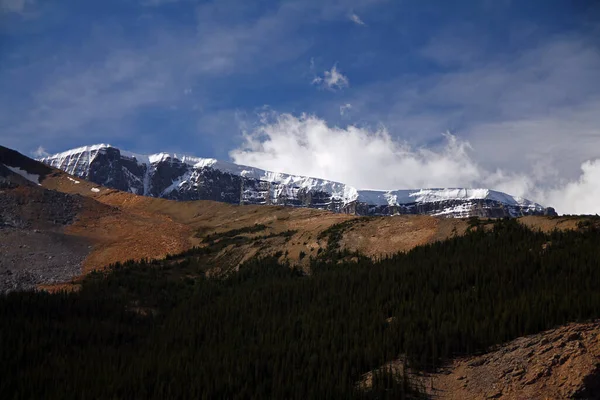 Het Oppervlak Van Een Gletsjer Bovenop Top Van Canadese Rockies — Stockfoto