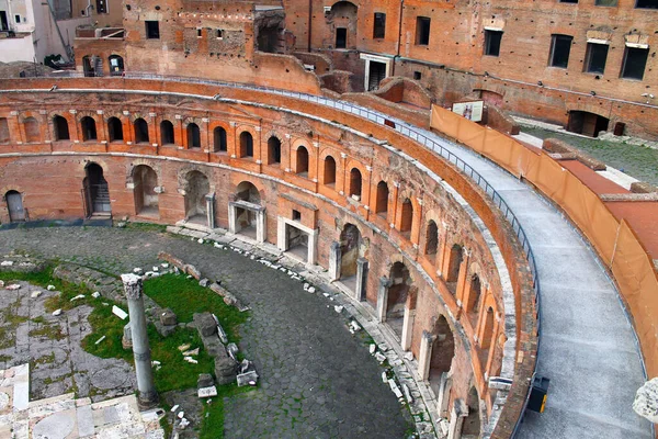 Den Historiska Kolonaden Och Valven Trajans Marknader Rom Italien — Stockfoto