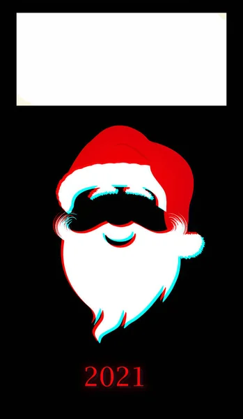 Banner Preto Papai Noel Com Espaço Branco Para Texto — Fotografia de Stock