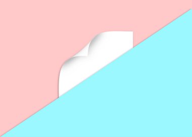 Beyaz kağıt kıvrımlı köşe şablonu