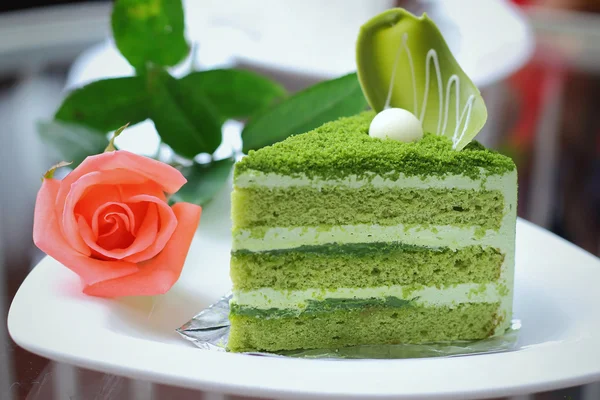 Matcha green tea cake — Stock Photo, Image