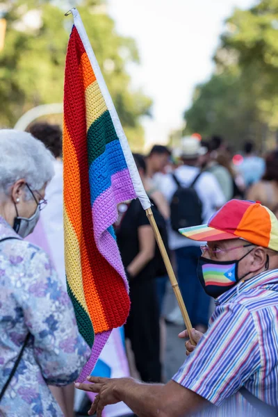 Barselona Spanya Temmuz 2021 Igtbifobik Şiddete Karşı Gösteri — Stok fotoğraf