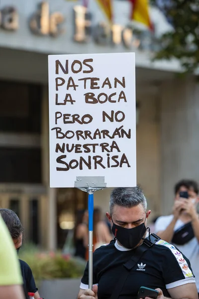 Barcelona España Julio 2021 Manifestación Contra Violencia Lgtbifóbica —  Fotos de Stock