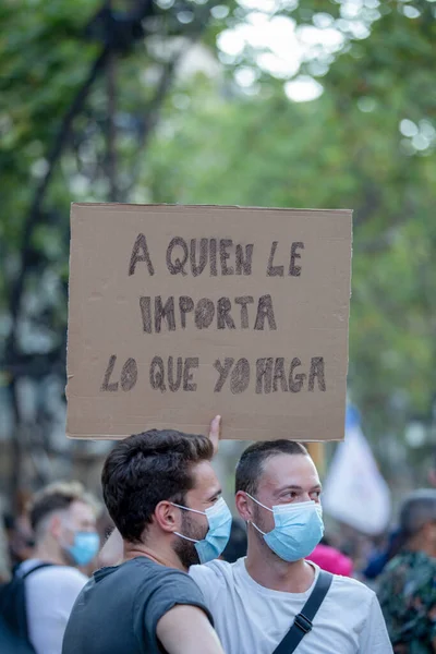 Barcelona España Julio 2021 Manifestación Contra Violencia Lgtbifóbica —  Fotos de Stock