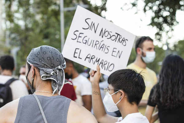 Барселона Испания Июля Мбаппе Против Бифобического Насилия — стоковое фото