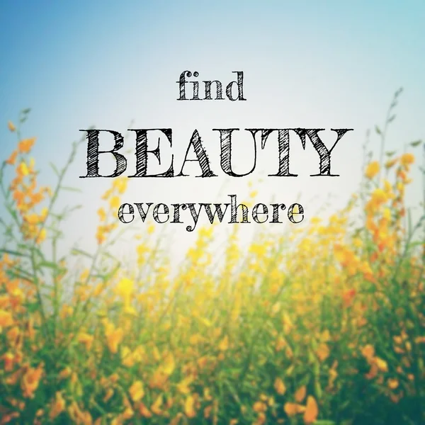 Inspirational Quote : Find beauty everywhere — Stock Photo, Image