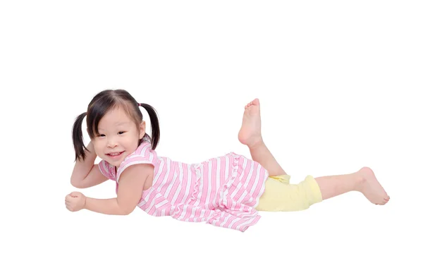 Dziewczyna leżąca na podłodze — Zdjęcie stockowe