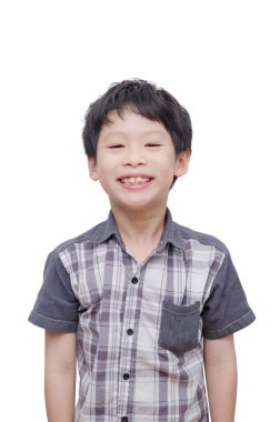 Çocuk gülümseme beyaz üzerinde