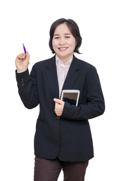 Mujer de negocios sobre fondo blanco — Foto de Stock