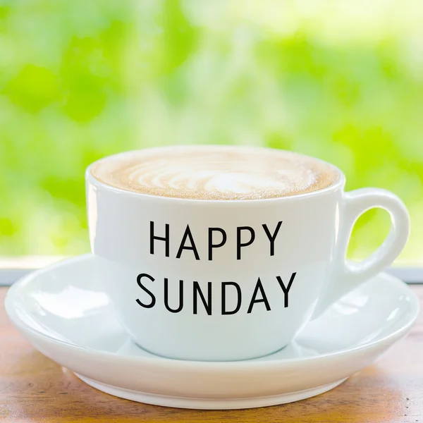 Happy Sunday on coffee cup — Stock Photo, Image