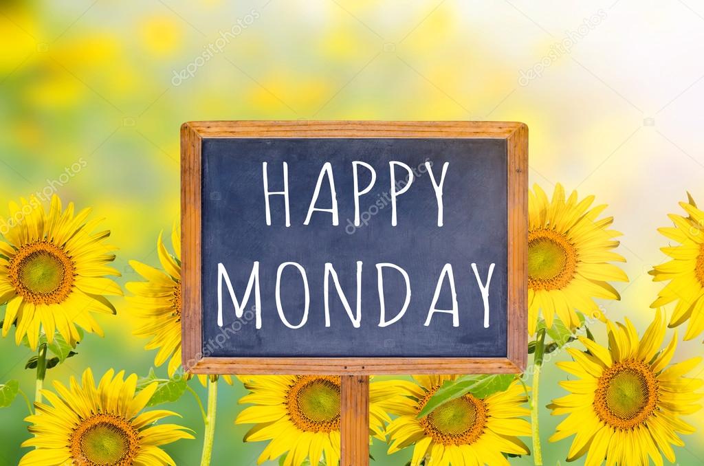 happy monday on blackboard stock photo parinyabinsuk 122623958
