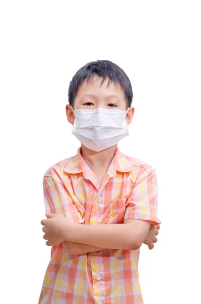 Menino asiático em medicina máscara de saúde — Fotografia de Stock