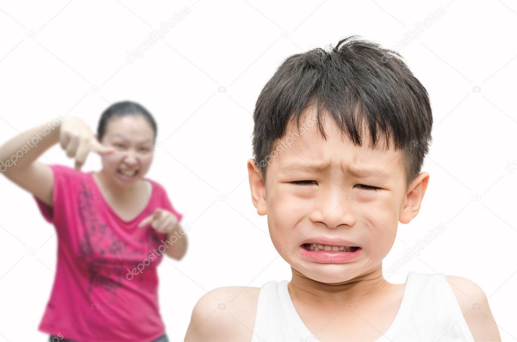Boy being Scolded by his mother