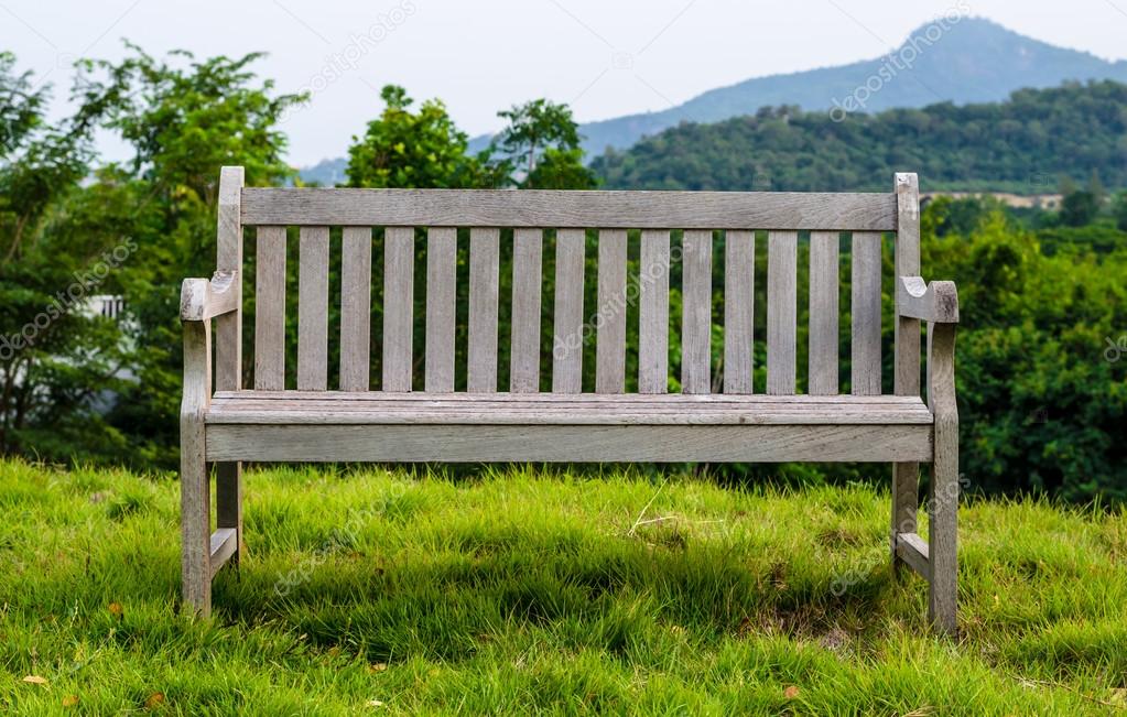 Wood bench in the park