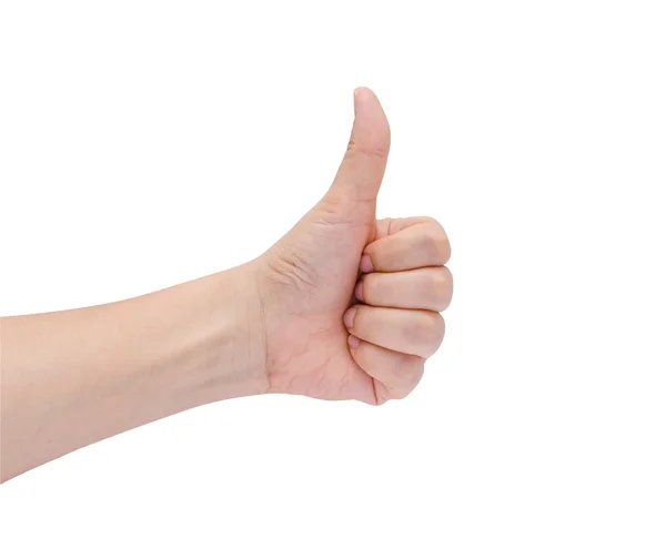 Mão mostrando polegares para cima sinal — Fotografia de Stock