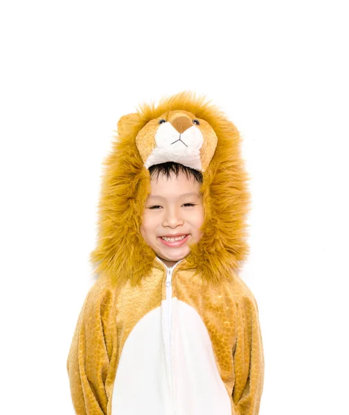 Garçon en costume de lion — Photo