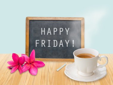 Happy Friday on chalkboard clipart