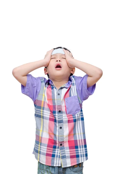 Niño enfermo con dolor de cabeza — Foto de Stock